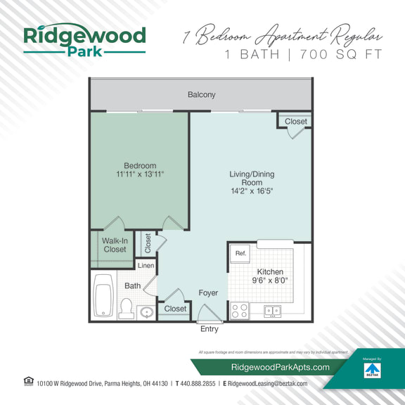1 & 2 Bedroom Apartments in Parma Heights OH Ridgewood Park